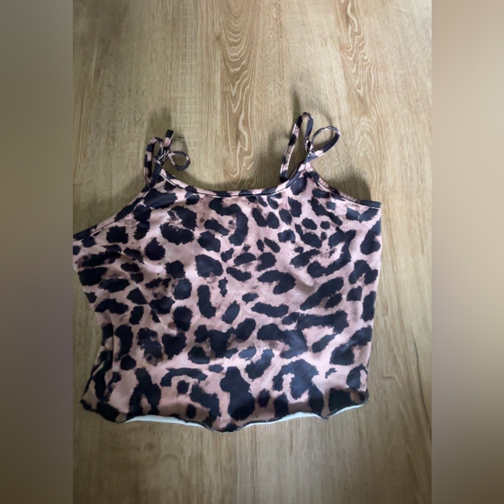 Leopard Print Spaghetti Strap Top